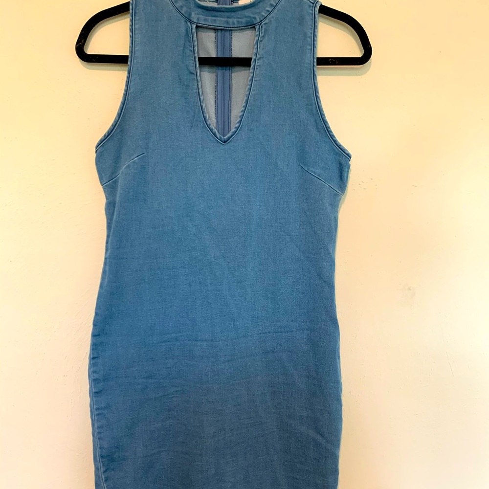 Denim mini dress
